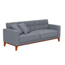 Sofá 3 Lugares Snog Capitonê Cinza Sofá 3 Lugares Snog Capitonê Cinza