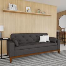 Sofá 3 Lugares Sparks Suede Cinza Sofá 3 Lugares Sparks Suede Cinza