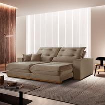 Sofá 3 Lugares Suiça Retrátil e Reclinável Veludo 2,50M