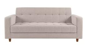 Sofá 3 lugares Verona 1,80m Suede Bege - Ecotec Decor