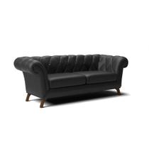 Sofá 3 Lugares Viena D07 230cm Base de Madeira Corano Preto - D'Rossi Sofá 3 Lugares Viena D07 230cm Base de Madeira Corano Preto - D'Rossi