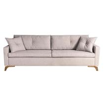 Sofá 3 Lugares Viena Linho Bege 210 cm Sofá 3 Lugares Viena Linho Bege 210 cm