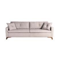 Sofá 3 Lugares Viena Linho Bege 230 cm Sofá 3 Lugares Viena Linho Bege 230 cm