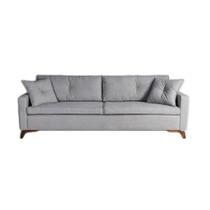 Sofá 3 Lugares Viena Linho Cinza 230 cm Sofá 3 Lugares Viena Linho Cinza 230 cm