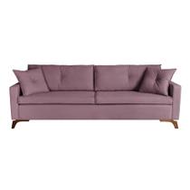 Sofá 3 Lugares Viena Veludo Rosa 190 cm