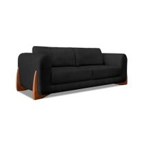 Sofá 3 Lugares Yves Bouclé Preto 200 cm