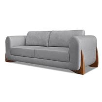 Sofá 3 Lugares Yves Linho Cinza 180 cm