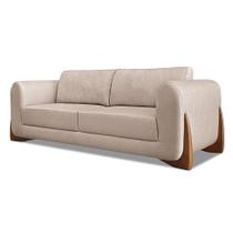 Sofá 3 Lugares Yves Linho Rústico Areia 230 cm
