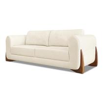 Sofá 3 Lugares Yves Linho Rústico Natural 200 cm Sofá 3 Lugares Yves Linho Rústico Natural 200 cm