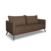 Sofá 3 Lugares Zeus Veludo Marrom 180 cm Sofá 3 Lugares Zeus Veludo Marrom 180 cm