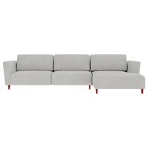 Sofá 310cm com Chaise Direita Franz Suede Cinza - Gran Belo Sofá 310cm com Chaise Direita Franz Suede Cinza - Gran Belo