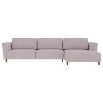 Sofá 330cm com Chaise Direita Franz Suede Rosê G52 - Gran Belo