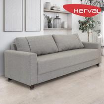 Sofá 3,5 Lugares Herval Clean, Linho Cinza