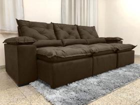 Sofá 4 e 5 Lugares Retrátil e Reclinável 2,90 metros Alpoim Estofados Marrom 200 Athenas