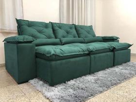 Sofá 4 e 5 Lugares Retrátil e Reclinável 2,90 metros Alpoim Estofados Verde 18 Athenas