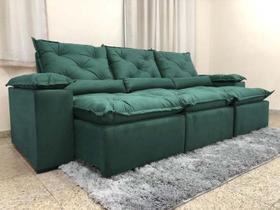 Sofá 4 e 5 Lugares Retrátil e Reclinável 2,90 Metros Alpoim Estofados Verde 18 Athenas
