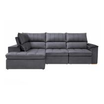 Sofá 4 Lug 2,9m Retrá Recli c/ Chaise Esq Nasalah Bariloche