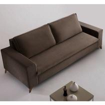 Sofa 4 Lugares 240Cm Veludo Pes Imbuia Gregory