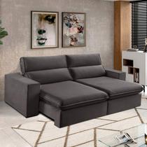 Sofá 4 Lugares 250 cm Retrátil e Reclinável Free Veludo