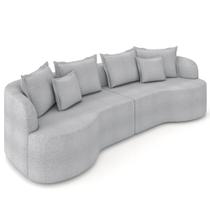 Sofá 4 Lugares 250cm Orgânico Quito K04 Bouclê Cinza - Mpozenato