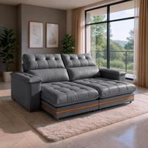 Sofá 4 Lugares 2,50m Retrátil e Reclinável Turim Bom Pastor