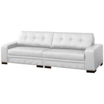 Sofá 4 Lugares 280cm Milano Couro Branco Fosco - Gran Belo