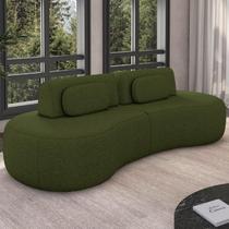 Sofá 4 Lugares 280cm Orgânico Mellanie Linho Verde Z32 - Mpozenato