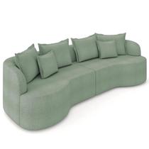 Sofá 4 Lugares 290cm Orgânico Quito Z08 Boucle Verde - Mpozenato