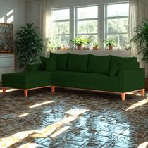 Sofá 4 Lugares Beny com Chaise Esquerdo Suede Verde Sofá 4 Lugares Beny com Chaise Esquerdo Suede Verde