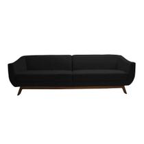 Sofá 4 Lugares Boomer 260cm PU Sintético Preto G15 - Gran Belo Sofá 4 Lugares Boomer 260cm PU Sintético Preto G15 - Gran Belo