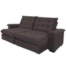 Sofá 4 Lugares Coliseu 2.60m Retrátil e Reclinável Super Pillow - Marrom