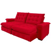 Sofá 4 Lugares Coliseu 2.60m Retrátil e Reclinável Super Pillow - Vermelho - Sofisticato