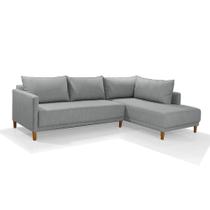 Sofá 4 Lugares Com Chaise Direito Larimar Linho 280cm Redenobre