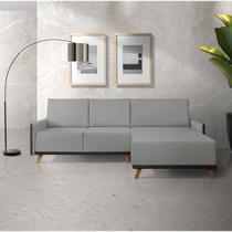 Sofá 4 Lugares com Chaise Lado Direito 258cm material sintético Geribá Sofá 4 Lugares com Chaise Lado Direito 258cm material sintético Geribá