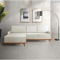 Sofá 4 Lugares com Chaise Lado Esquerdo 258cm material sintético Geribá