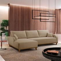 Sofá 4 Lugares com Chaise Lado Esquerdo 300cm em Linho Mercúrio