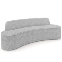 Sofá 4 Lugares Curvo Sala de Estar Living Cancún D02 Bouclê Cinza 260cm PB-02 - Lyam Decor Sofá 4 Lugares Curvo Sala de Estar Living Cancún D02 Bouclê Cinza 260cm PB-02 - Lyam Decor
