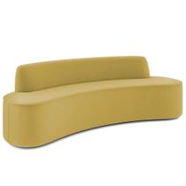 Sofá 4 Lugares Curvo Sala de Estar Living Cancún D02 Veludo Mostarda 230 cm C-279 - Lyam Decor