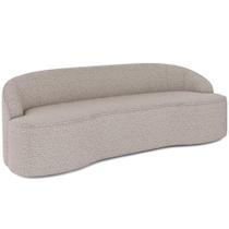 Sofá 4 Lugares Curvo Sala De Estar Living Lótus D02 Bouclê Bege 260 Cm B-62