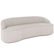 Sofá 4 Lugares Curvo Sala de Estar Living Lótus D02 Linho Cru 260 cm D-461 - Lyam Decor