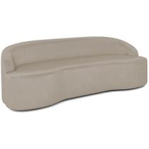 Sofá 4 Lugares Curvo Sala de Estar Living Lótus D02 material sintético Bege 260 cm C-26 - Lyam