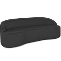 Sofá 4 Lugares Curvo Sala de Estar Living Lótus D02 material sintético Preto 260 cm C-05 - Lyam