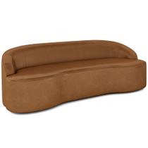 Sofá 4 Lugares Curvo Sala de Estar Living Lótus D02 material sintético Whisky 230 cm B-90 - Lyam Decor