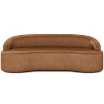 Sofá 4 Lugares Curvo Sala de Estar Living Lótus D02 material sintético Whisky 230 cm B-90 - Lyam Decor