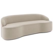 Sofá 4 Lugares Curvo Sala de Estar Living Lótus D02 Veludo Bege 230 cm D-309 - Lyam Decor Sofá 4 Lugares Curvo Sala de Estar Living Lótus D02 Veludo Bege 230 cm D-309 - Lyam Decor