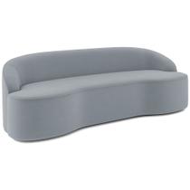 Sofá 4 Lugares Curvo Sala de Estar Living Lótus D02 Veludo Cinza 280 cm D-317 - Lyam Sofá 4 Lugares Curvo Sala de Estar Living Lótus D02 Veludo Cinza 280 cm D-317 - Lyam