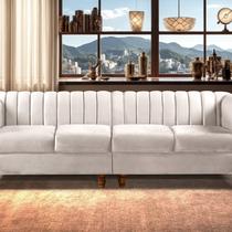 Sofá 4 Lugares Decoração Retrô Clássico Realeza Chesterfield Bege Sofá 4 Lugares Decoração Retrô Clássico Realeza Chesterfield Bege