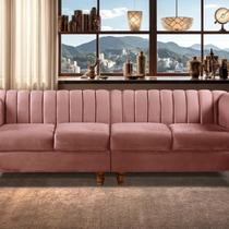 Sofá 4 Lugares Decoração Retrô Clássico Realeza Chesterfield