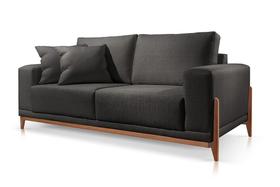 Sofá 4 Lugares Fixo Living Paris Linho Preto 2,50m MK Sofá 4 Lugares Fixo Living Paris Linho Preto 2,50m MK