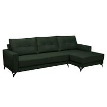 Sofá 4 Lugares Heros com Chaise Direito Veludo Verde